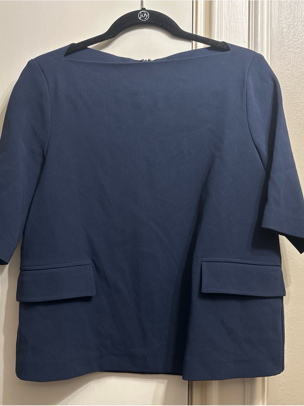 Theory Navy Boxy Short-Sleeve Women's Top